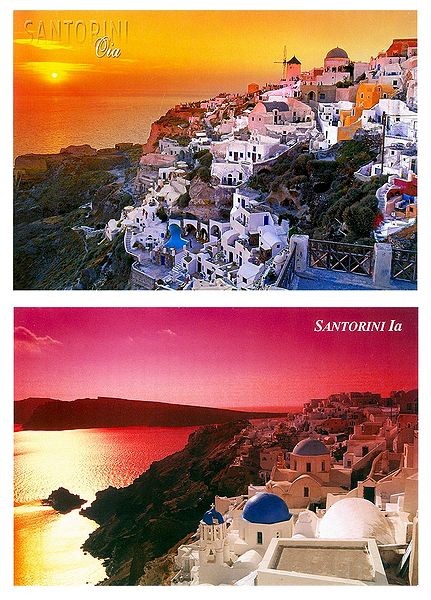 Santorini, Greece - Set of 2 Postcards
