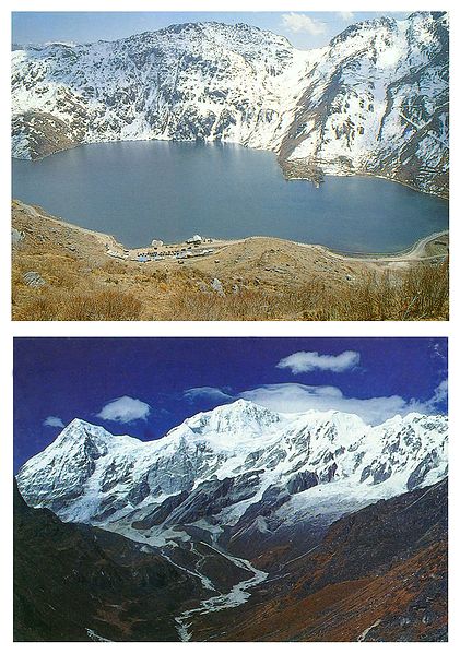 Changu Lake and Mount Kanchendzonga, Sikkim - Set of 2 Postcards