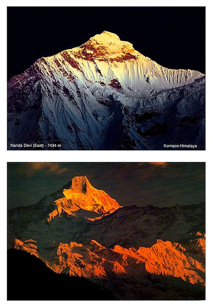 Nanda Devi and Nanda Kot, Kumaon - Set of 2 Postcards