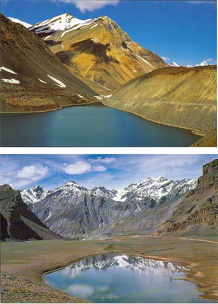 Suraj Tal in Lahaul and Lake Near Pangmo in Spiti - Set of 2 Postcards