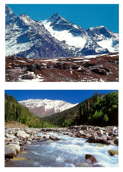 Peerpanjal Range and Rohtang Pass, Manali - Set of 2 Postcards