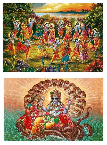 Raas Lila and Lakshmi Vishnu - Set of Two Postcards