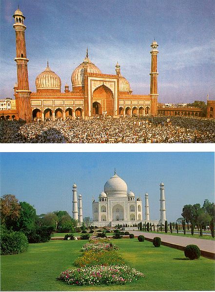 Jama Masjid at Delhi and Taj Mahal at Agra (Set of Two)