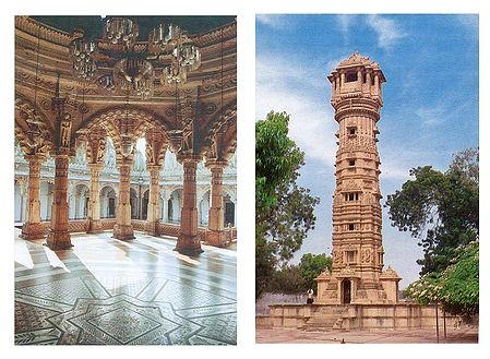 Hathi Singh Jain Temple, Ahmedabad and Victory Tower, Udaipur  - (Set of Two)