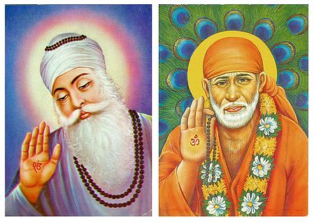 Guru Nanak and Shirdi Sai Baba - Set of 2 Postcards