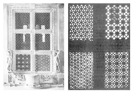 Jali Windows of Hatheesing Jain Temple, Ahmedabad - Set of 2 Postcards