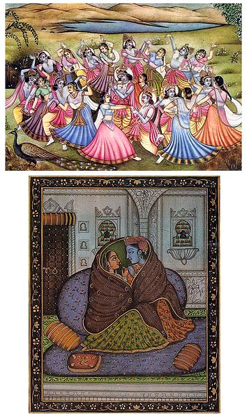 Raas Lila and Radha Krishna - Set of 2 Postcards
