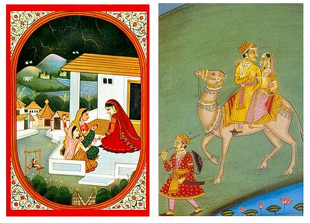 Rajput Women and Dhola Maru - Set of 2 Postcards
