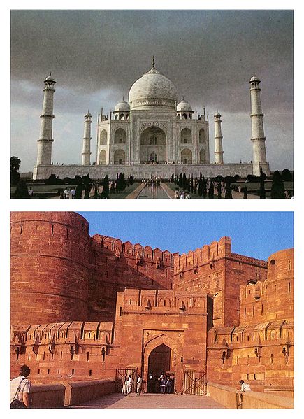 Taj Mahal and Agra Fort - Set of 2 Postcards