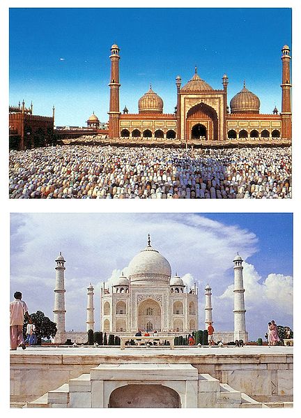 Taj Mahal and Jama Masjid - Set of 2 Postcards