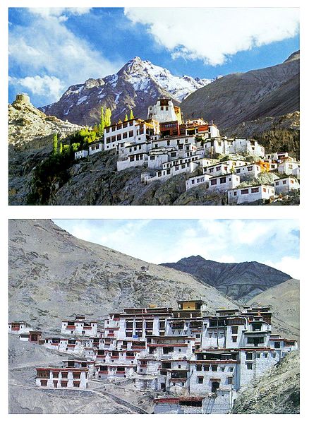 Rizong Monastery and Diskit Monastery, Ladakh - Set of 2 Postcards