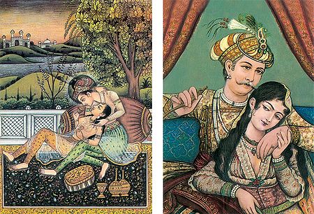 Emperor Akbar with his Consort Maryam - Set of 2 Postcards