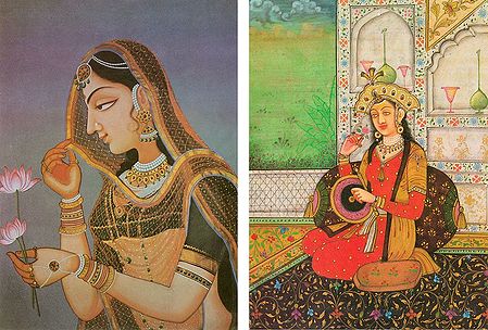 Rajput Princess and Mumtaz Mahal - Set of 2 Postcards