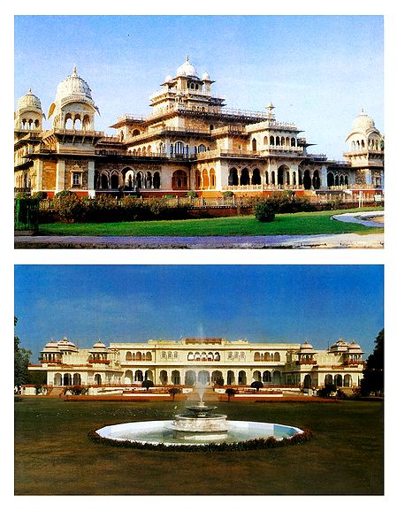 Albert Hall Museum and Rambagh Palace, Jaipur - Set of 2 Postcards