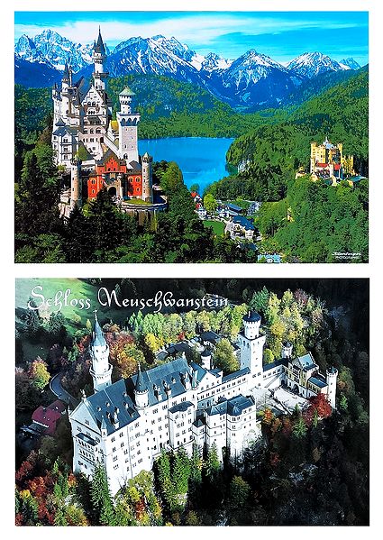 Neuschwanstein Castle in Bavaria, Germany - Set of 2 Postcards
