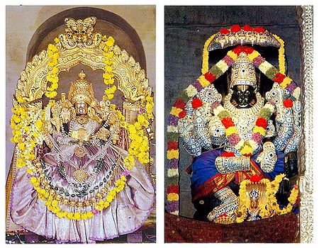 Goddess Chamundeswari and Lord Narasimha Swamy - Set of 2 Poscards