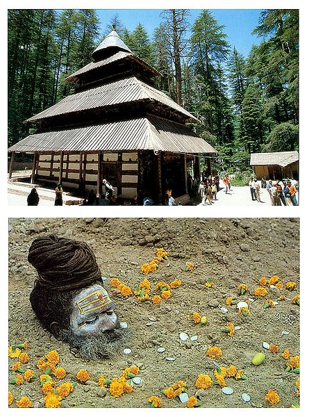 Hadimba Temple, Himachal Pradesh and Portrait of Sadhu - Set of 2 Postcards