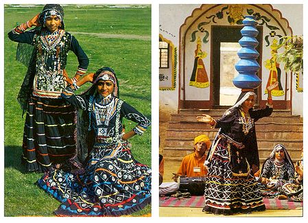 Rajasthani Folk Dancers - Set of 2 Postcards