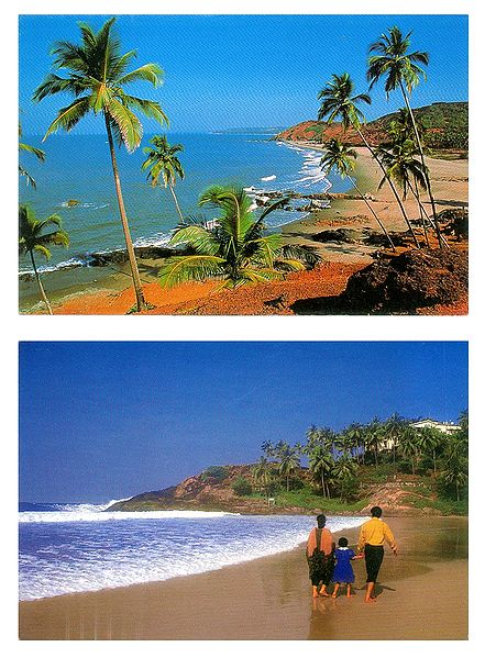 Goa and Kovalam Beach - Set of 2 Postcards