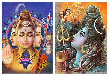 Lord Shiva - Set of 2 Postcards