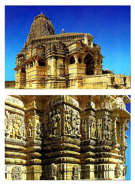 Kumbha Shyam Temple and Wall Friezes in Temple, Chittorgarh - Set of 2 Postcards
