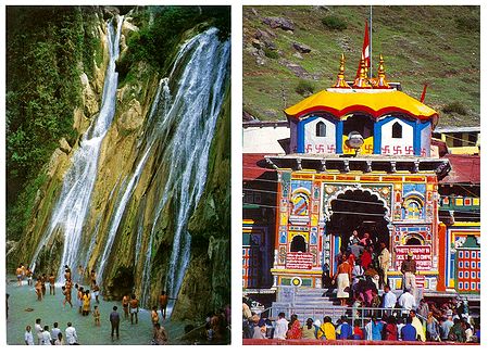 Kempty Falls in Mussoorie and Badrinath in Garhwal - Set of 2 Postcards