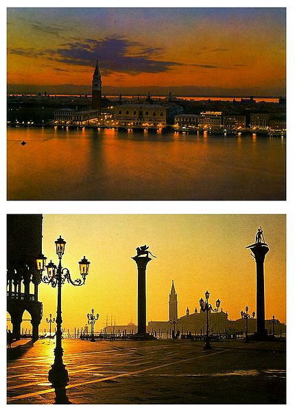 Venice at Sunset, Italy - Set of 2 Postcards