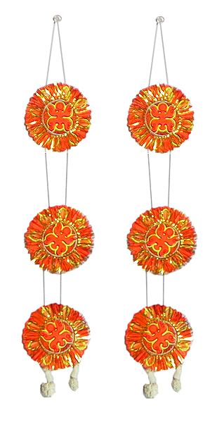 Set of 2 Saffron Paper Chandmala - Accessory to Hang from the Deity's Hands
