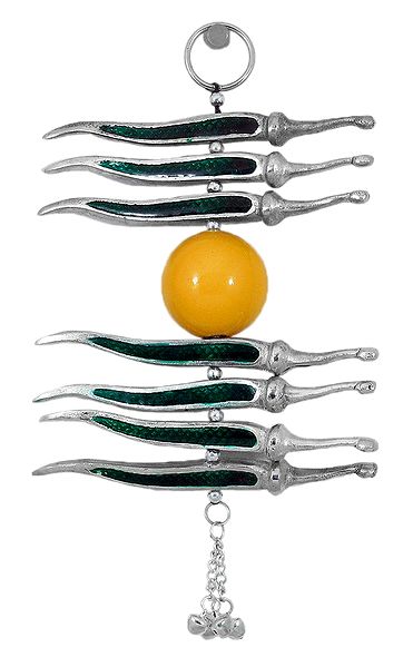 Lemon and Green  Chillies - Remover of Bad Omen - Wall Hanging