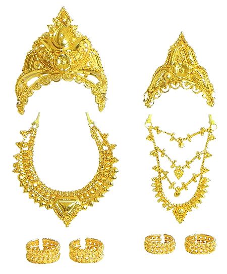 Gold Plated Ornaments for Radha Krishna