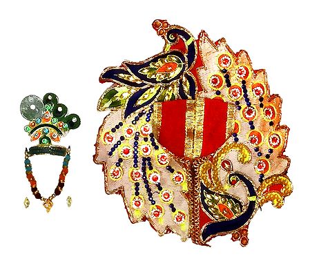 Multicolor Dress and Accessories for 4 Inches Bal Gopal Idol