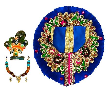 Blue Dress and Accessories for 3 Inches Bal Gopal Idol