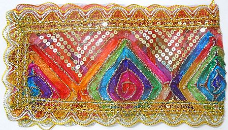 Multicolor Chunni with Zari and Sequin Work for Matarani