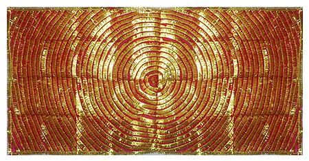 Red Art Silk Chunni with Golden Zari Work for Matarani