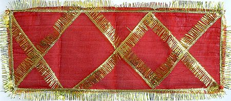 Golden Zari on Art Silk Chunni for Matarani