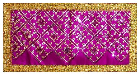 Magenta Art Silk Matarani Chunni with Sequin and Golden Zari