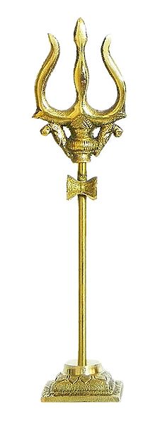 Shiva Brass Trident with Dambaru
