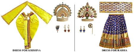 Dresses and Accessories for 16 Inches Radha Krishna Idols