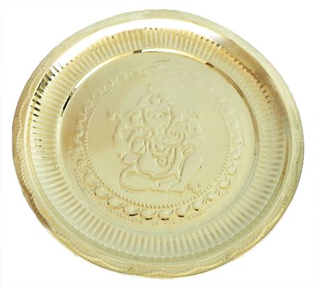 Ritual Brass Plate with Ganesha