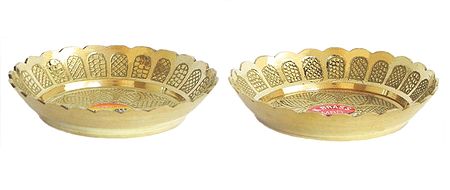 Set of Three Brass Puja Thali