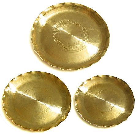 Set of Three Brass Plate