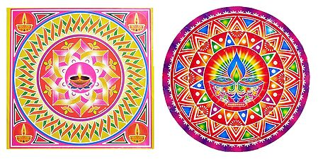 Set of 2 Paper Sticker Rangoli