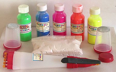 Colorful Rangoli Powder with Applicator