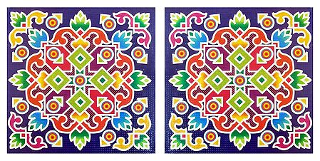 Square Sticker Rangoli with Geometrical Print