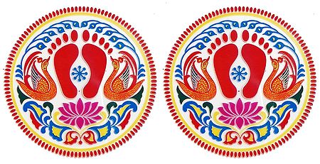 Set of Two Colorful Sticker Lakshmi Charan  Print on Transparent Sheet
