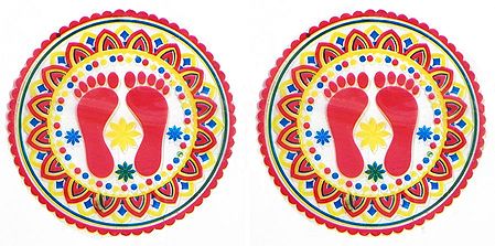 Ritual Sticker with Lakshmi Charan Print on Transparent Sheet