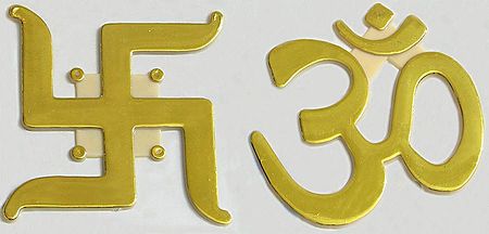 Swastik and Om (Auspicious Hindu Symbols)
