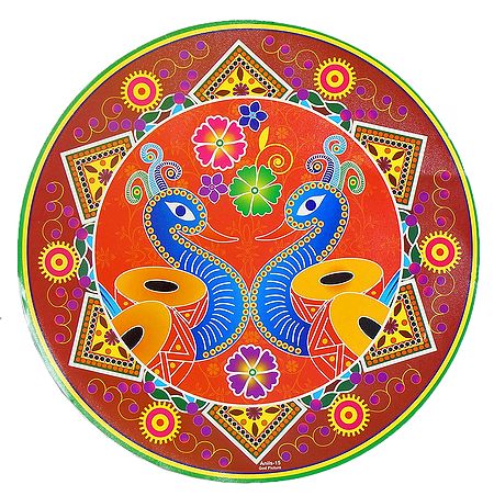 Peacock Print on Paper Sticker