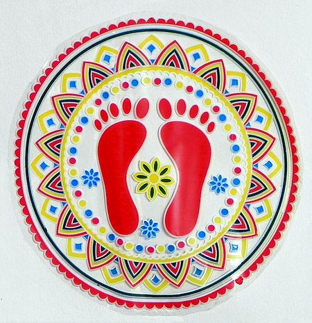 Ritual Sticker with Lakshmi Charan Print on Transparent Sheet