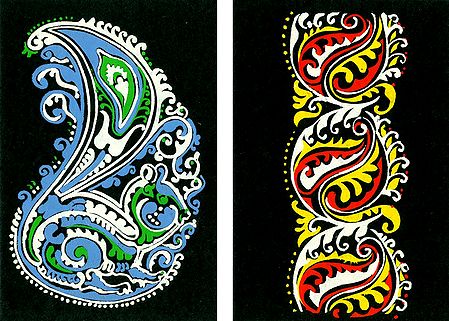 Set of Two Hand Painted Colorful Rangoli Design on Paper